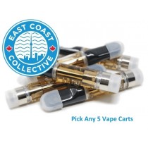 Distillate Vape Carts 5-pack by East Coast | Pure Green Express